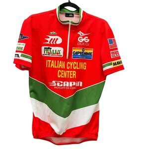 GSG Italian Cycling Center Jersey Red Men’s Short Sleeve 1/4 Zip 3 Back Pocket